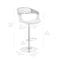 Armen Living Benson Adjustable Gray Faux Leather and Walnut Wood Bar Stool with Black Base LCBNBAWABLGR - alternate 10